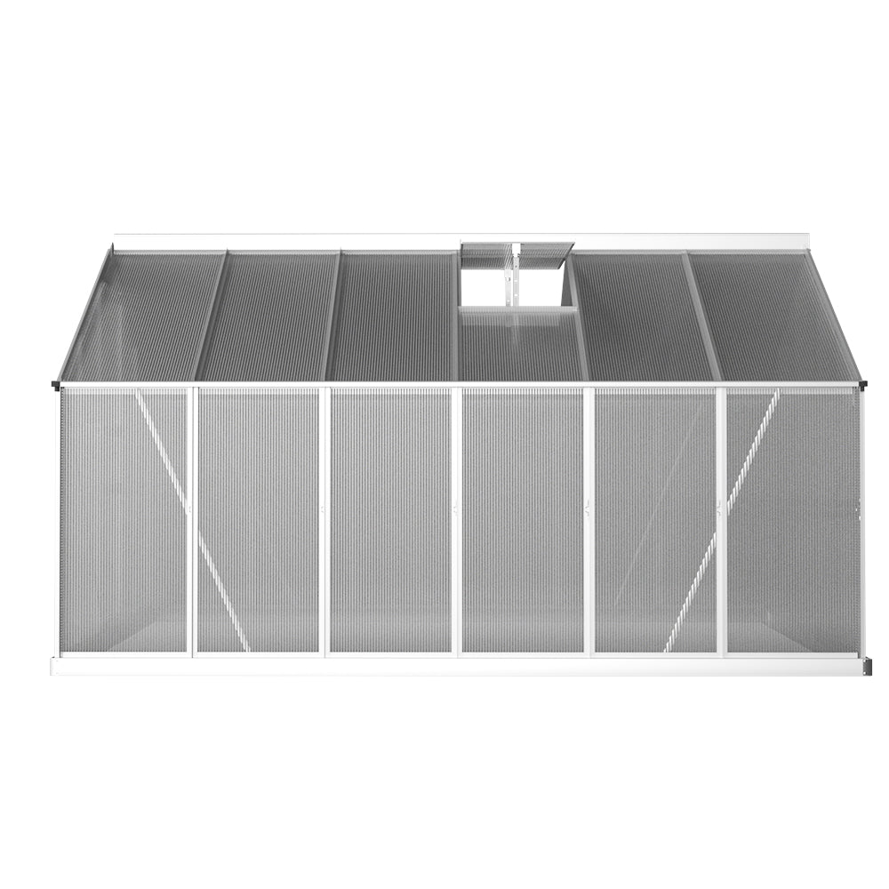 Greenfingers Greenhouse 3.6x2.5x1.95M Aluminium Polycarbonate Green House Garden Shed