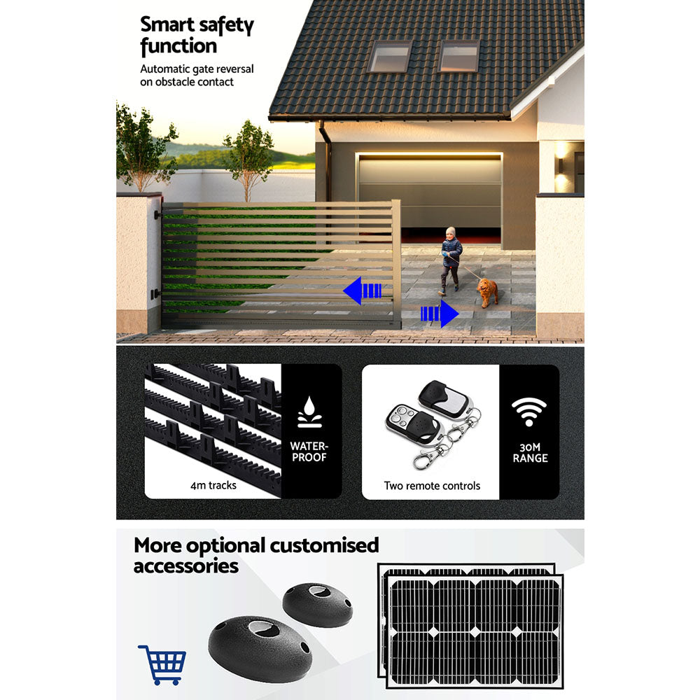 Auto Electric Sliding Gate Opener 1800KG 4M Rails