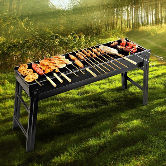 Open-Air Charcoal BBQ: Foldable and Portable for Camping and Picnics