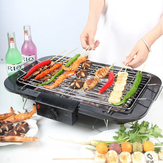 TeppanGrill: Portable Electric BBQ with Smokeless Barbeque Hot Plate in Black