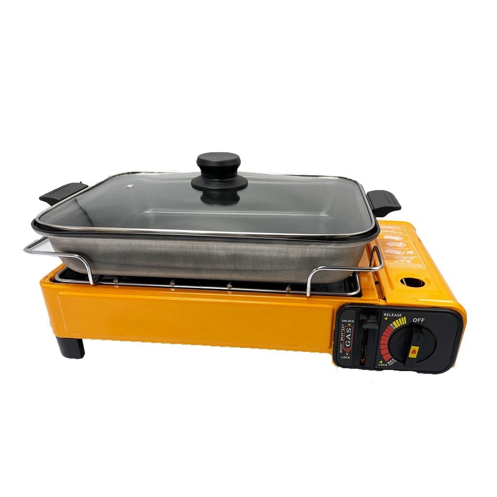 Campfire Chef Butane Gas Stove: Classic Black with Non-Stick Plate