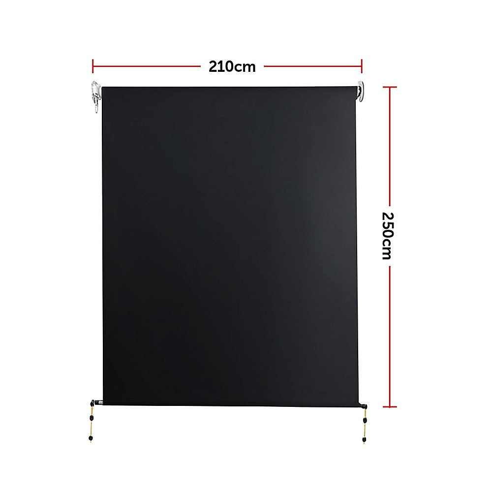 Retractable Straight Drop Roll Down Awning Garden Patio Screen 2.1X2.5M